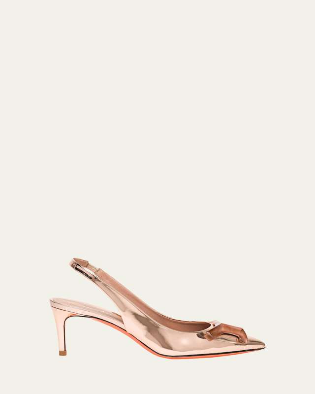 Gemmy Metallic Jewel Slingback Pumps